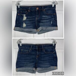 Bundle Aeropostale Women Low-Rise Distressed Denim Jean Midi Shorts Size 6